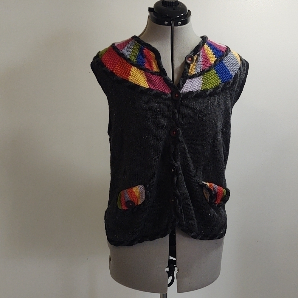 Vintage Bellepointe Rainbow Striped Sweater Vest